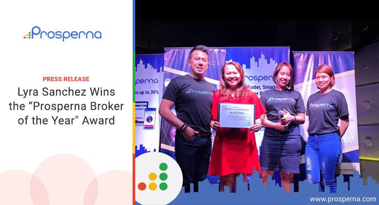 Lyra Sanchez Wins the “Prosperna Broker of the Year” Award